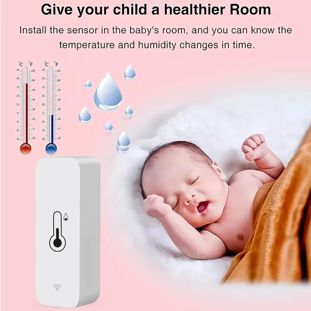 WiFi home hygrometer sensor, indoor and outdoor wireless temperature and humidity sensor monitor, remote application alerts