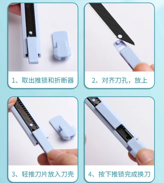 Stationery Utility Knife Metal 30° Small Paper Cutter Self-Locking Design For Unboxing Cut Tool Art Supplies Blade 9MM