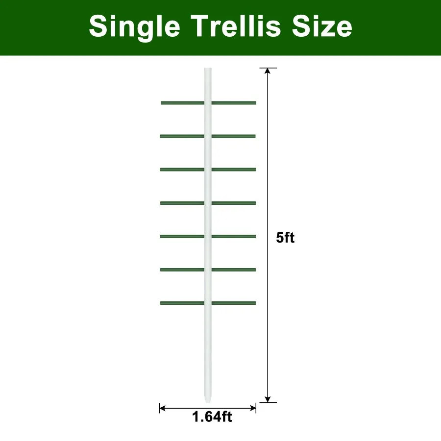 1 قطعة 1.64FT * 5FT الأبيض أنبوب دائري تسلق تعريشة في الهواء الطلق البستنة حامل زهرة والخضروات تسلق تعريشة حديقة وشرفة #2