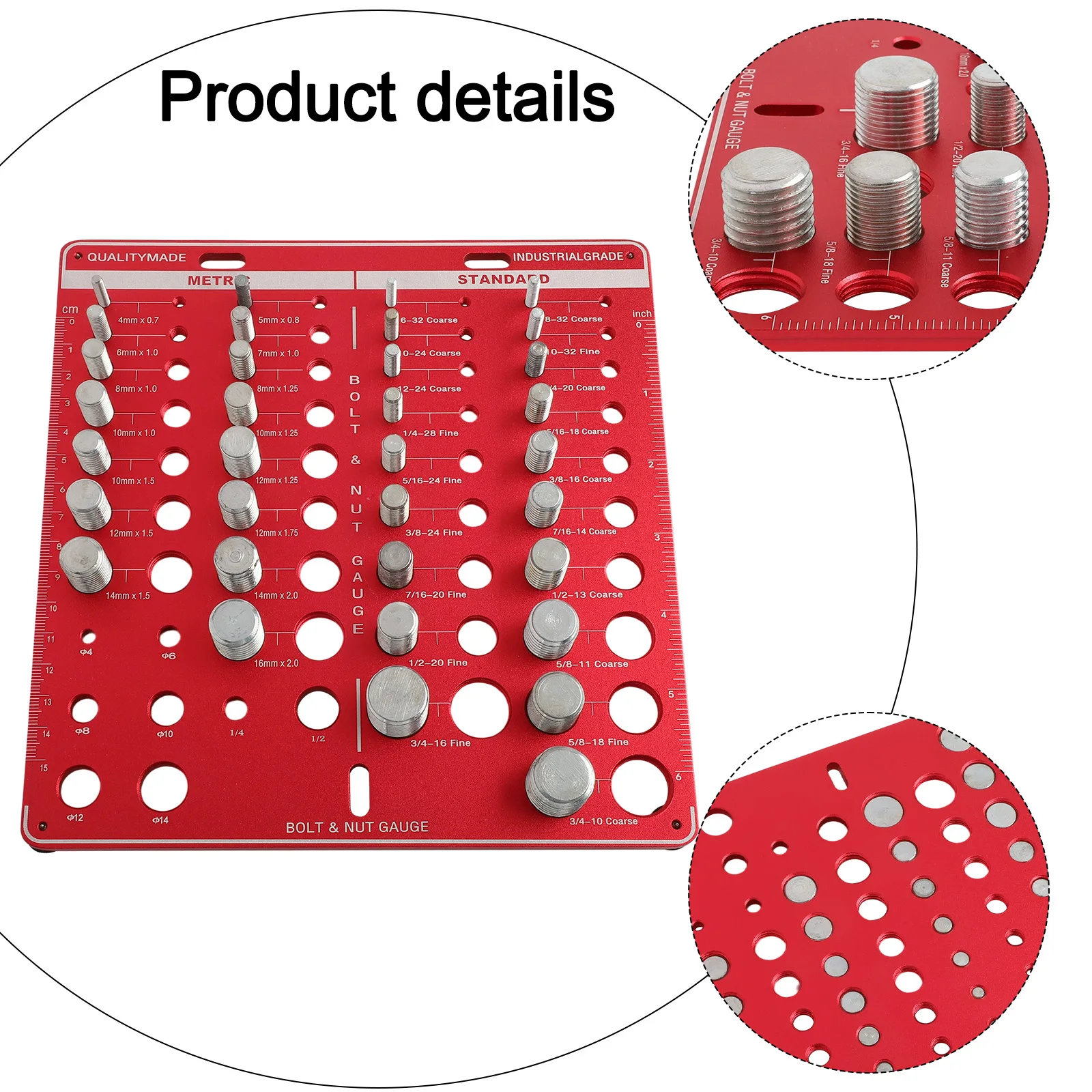 Drill Bit Gauge Nut And Bolt Gauge For Quick Size Identification 34 Sizes Identification Perfect For DIY Projects