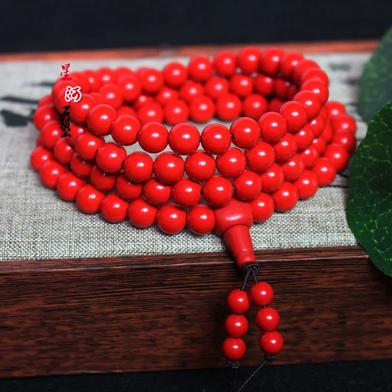 

Wholesale Cinnabar108Beads Bracelet Necklace Dual-use for Men and Women Bracelet natural materials