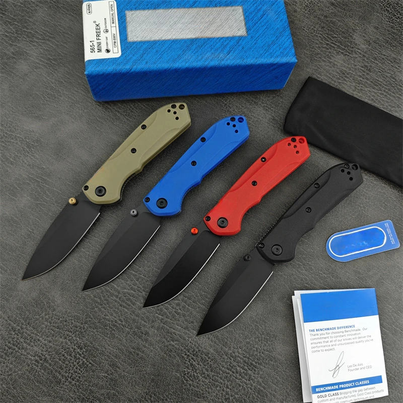 BM565 Outdoor Camping Survival Tactics Hunting multi-purpose EDC folding knife Nylon fiber D2 handle men\'s gifts