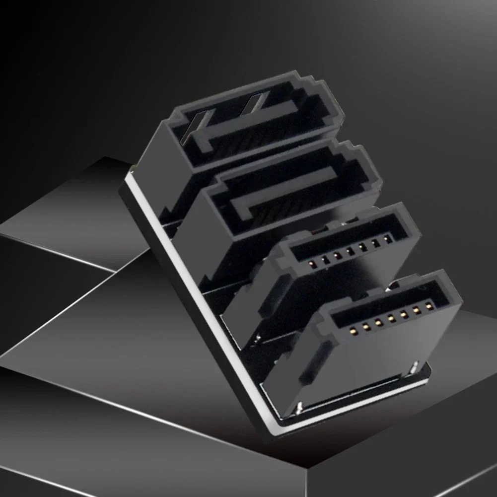 SATA 7-контактный угловой адаптер Plug and Play 2 SATA 7-контактный преобразователь «папа-мама» Угловой адаптер SATA 7-контактный адаптер для материнской платы Настольный компьютер