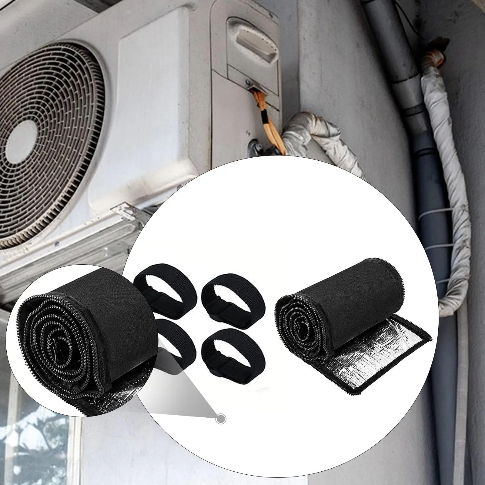 

Изолированный чехол для шланга кондиционера, водонепроницаемый изоляционный чехол из ткани Оксфорд для медных труб систем ОВКВ, для мини-сплит-систем