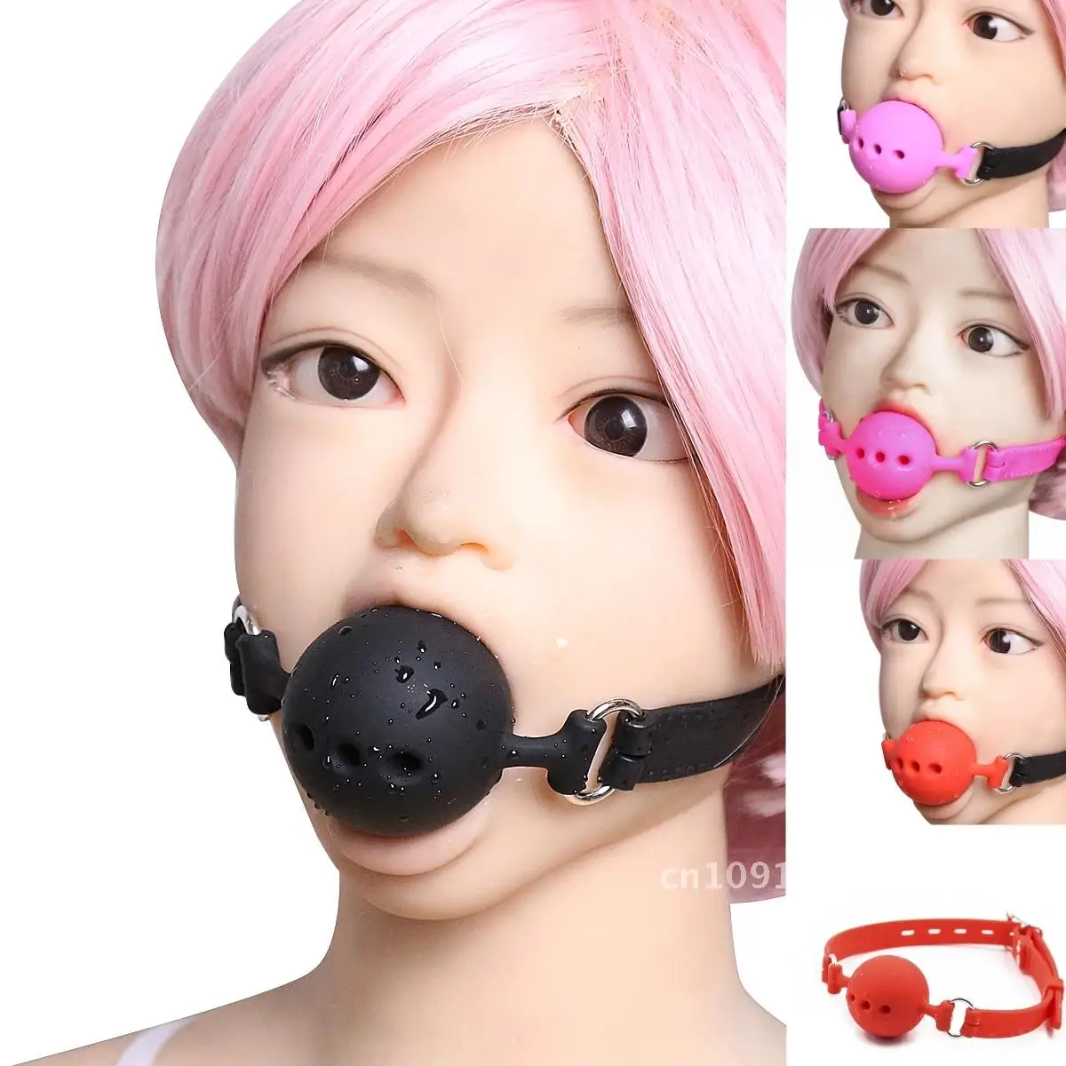 VaHppy Gags 5 Colors PU Belt Silicone Mouth Ball Diameter 3.5/4.5/5cm SM BDSM Sex Toys Gagging Drooling Bondage Adult sex games