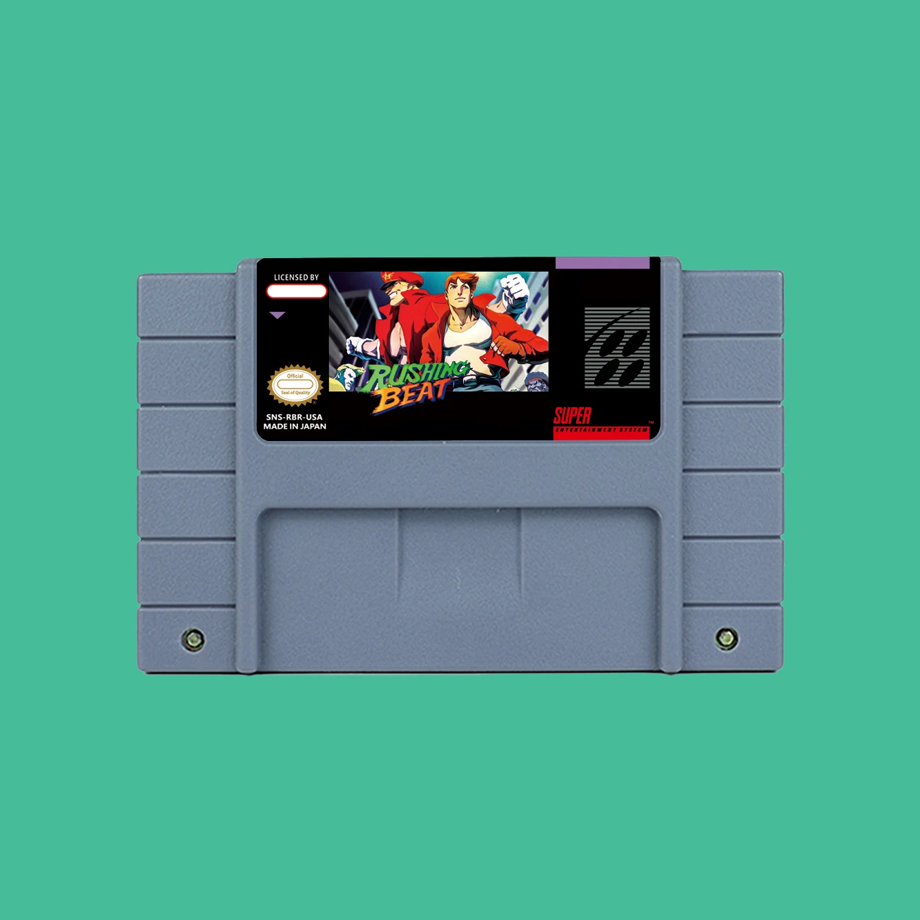 Action Game for Rushing Beat Ran - Fukusei Toshi  - USA or EUR version Cartridge available for SNES  Game Consoles