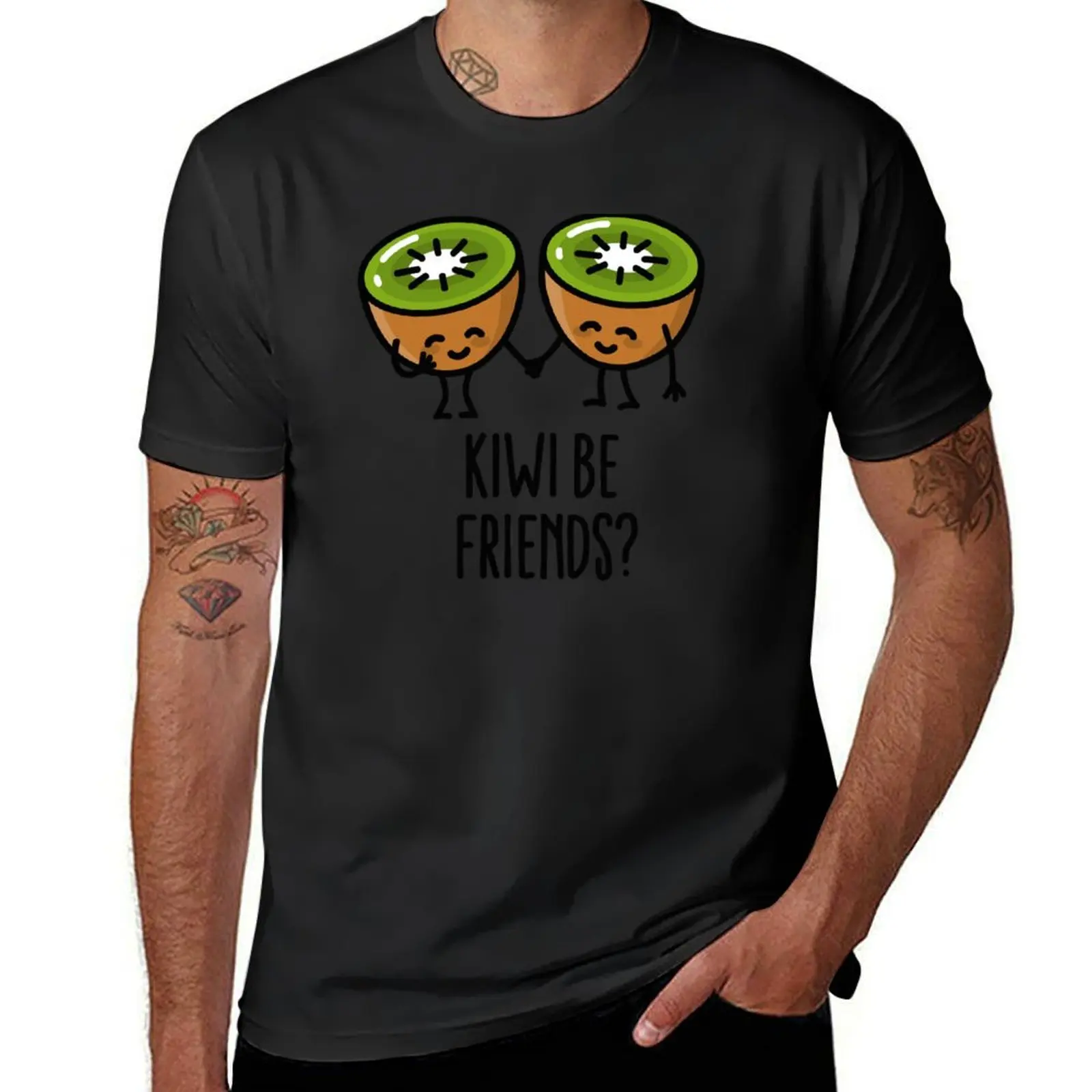 

Kiwi be friends BFF Kawaii cute couple love fruit T-Shirt plus sizes boys animal print t shirts for men cotton