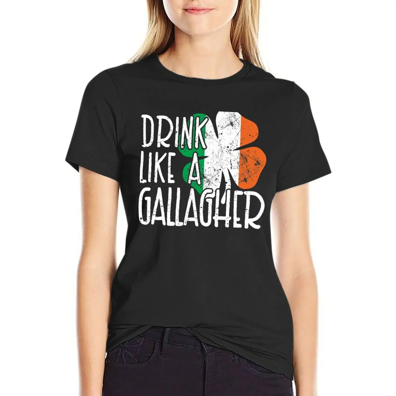 

Drink Like A Gallagher T Shirt Funny Irish Ireland Tee Gifts T-Shirt graphics cute clothes plus size tops t shirts for Women