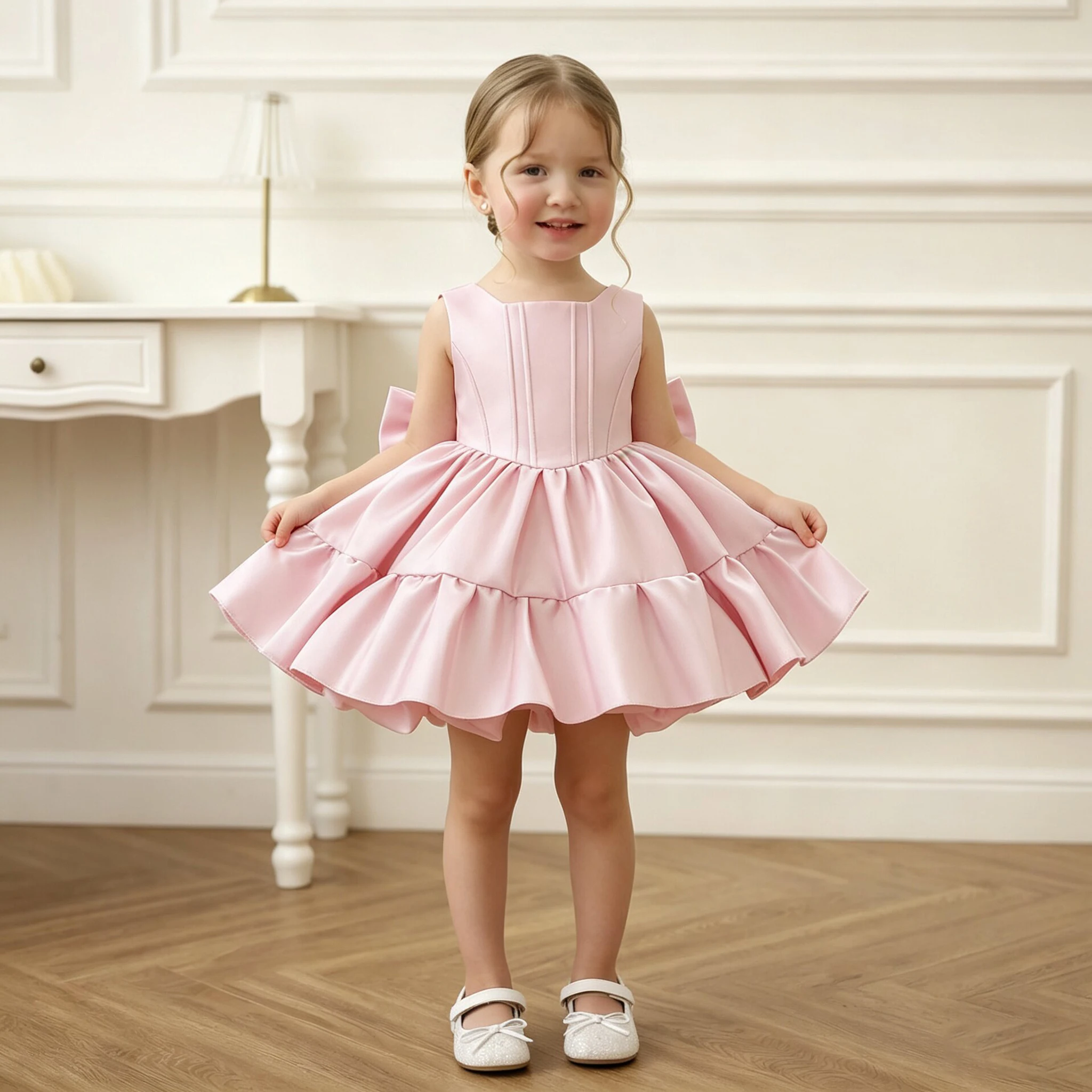 Toddler Bow 1st Birthday Baby Girl Dress Infants Wedding Party Baptism Princess Prom Dresses Girls Gala Bridesmaids Evening Gown
