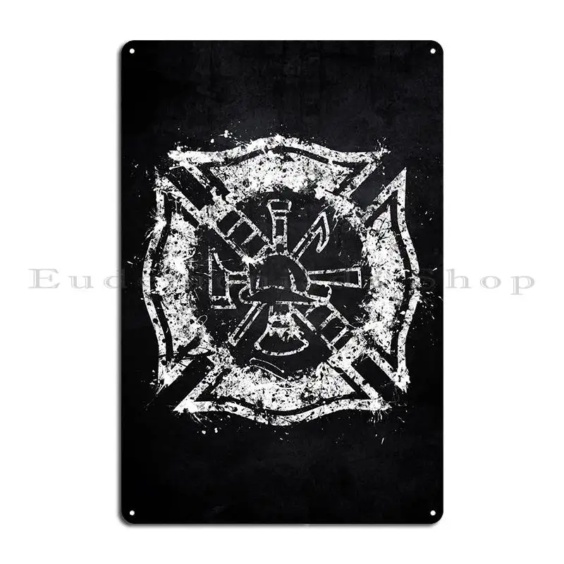 Fire Department Maltese Cross Metal Sign Wall Plaque Custom Kitchen Bar Cinema Tin Sign Poster