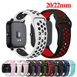 Silicone 20mm 22mm Band For Amazfit GTS 4 3 2 2e 4Mini GTR 3 3Pro GTR2 Sport Bracelet For Amazfit Bip Strap Galaxy Watch 3 4 5