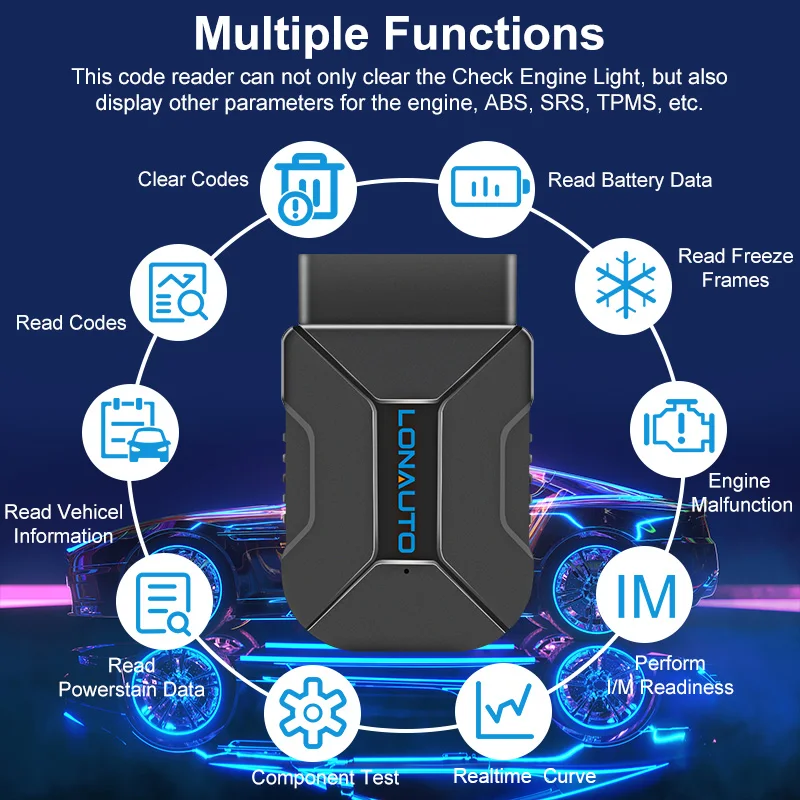 hot Bluetooth5.0 support Ios/Android/Windows Universal Car Obd2 Scanner Diagnostic Tool Car Fault Code Reader Support 9 Protocol