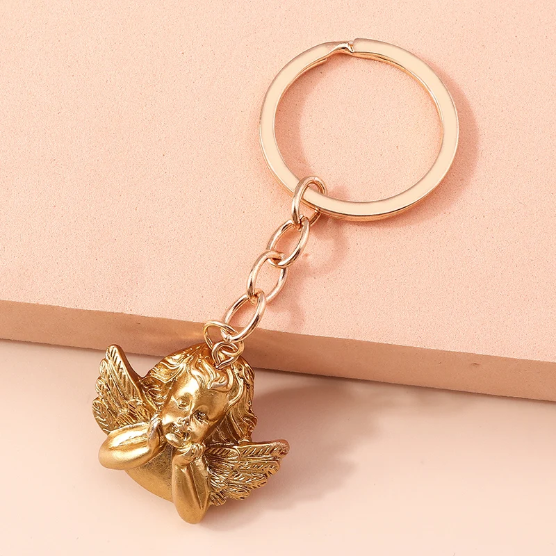 Creative Alloy Angel Keychain for Women Girl Cute Keychain Car Key Ring Holder Trinket Handbag Charms Jewelry Accessories