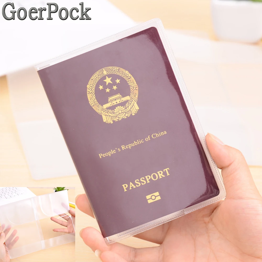 

2PC Passport Bag Fashion Travel Waterproof Dirt Transparent PVC ID Card Business Credit Card Case Pouch Holder Cover Wallet Drop