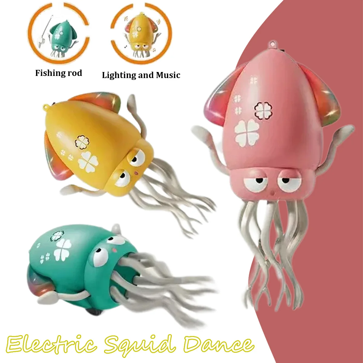 Danza de calamar eléctrica, juguetes creativos para evitar obstáculos con música y luz, juguetes interactivos recargables para decoración festiva del hogar