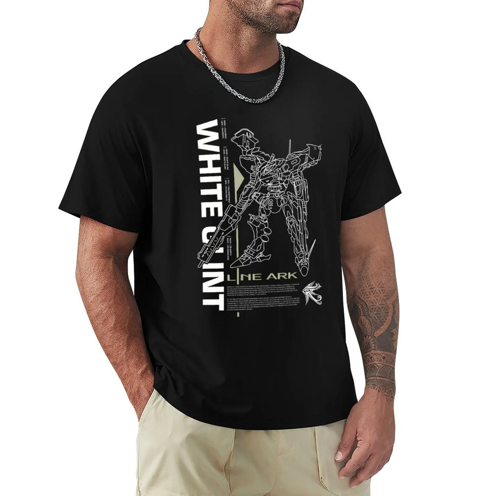 

Armored Core 4 - Line Ark - Mech - White Glint Negative T-Shirt Plus Size Workout Short Sleeve Top