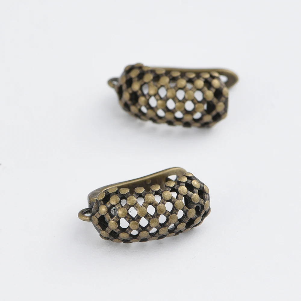 1 Paar neue Ohrringhaken für Damen, handgefertigt, DIY-Schmuckzubehör, Messing, antike Bronze, glatte Ohrhakenverschlüsse – Detail 5