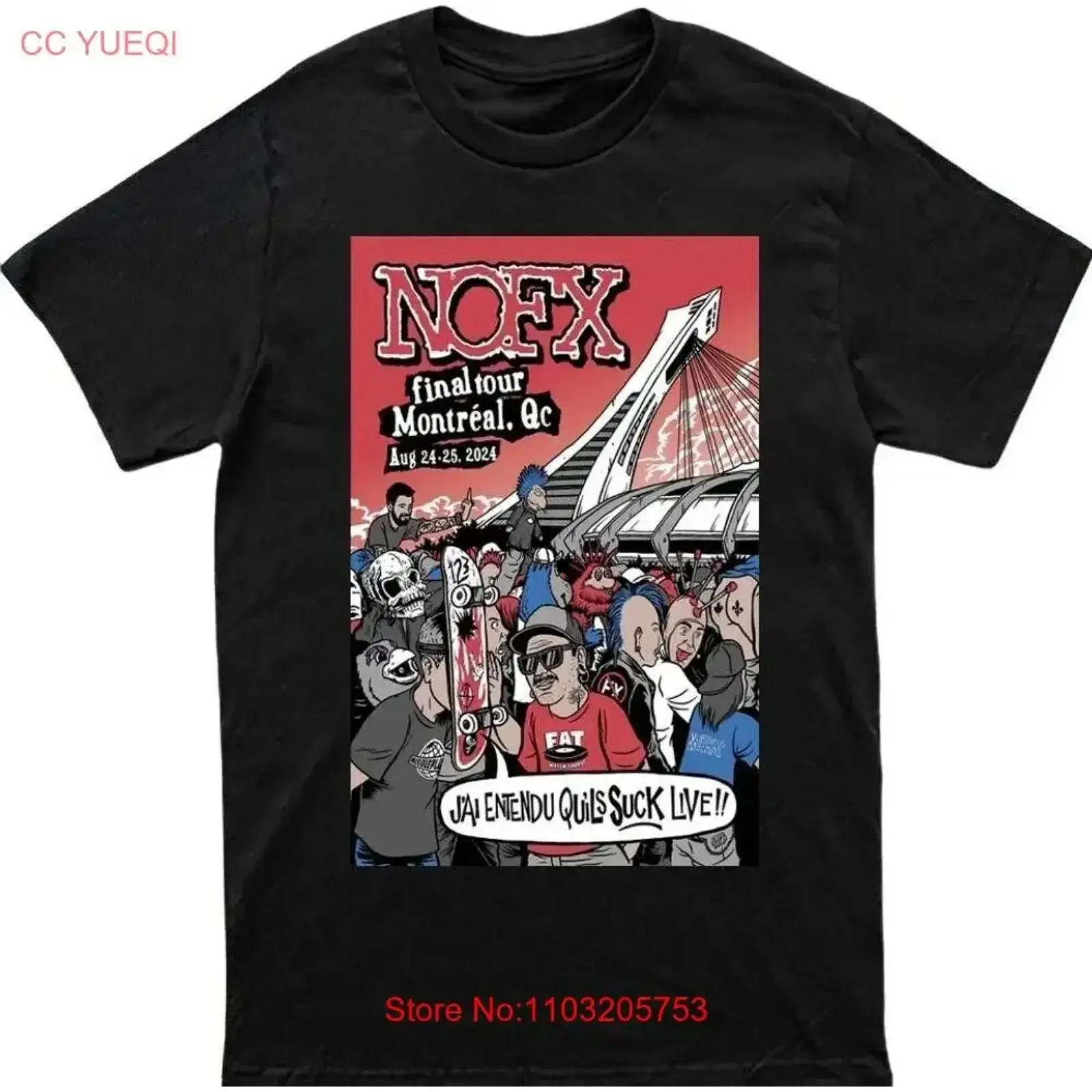 

NOFX On Aug 24 2024 In Montreal At Parc olympique Poster T Shirt Size S 5XL vintage Washed Slightly Breathable Stretched