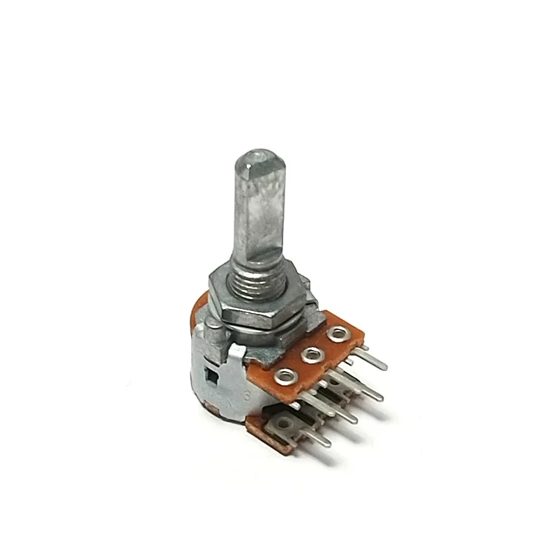 1pcs 16-Type New Original Japan ALPS RK163 A50KX2 Audio Dual-unit Rotary Potentiometer  50K 6Pins 20mm Half shaft