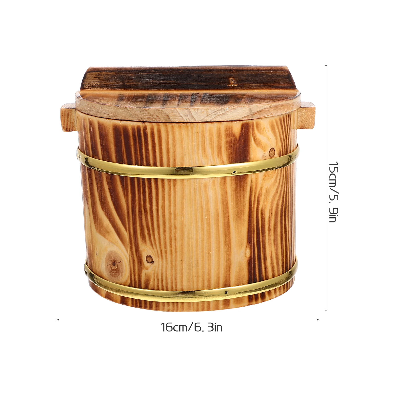 

Sushi Rice Mixing Bucket Barrel Wooden Steamed Japanese Container Tub Bowl Food Containers with Lids