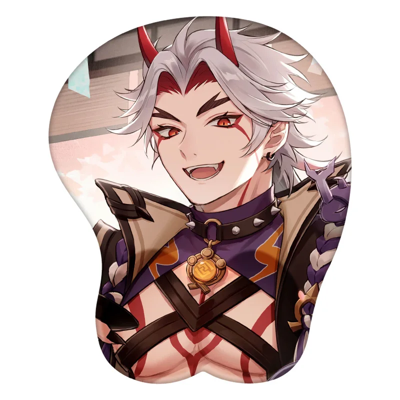 

Arataki Itto Genshin Impact 3D Mouse Pad Anime Mousepad Wrist Rest Silicone Sexy Creative Gaming Mat Gift