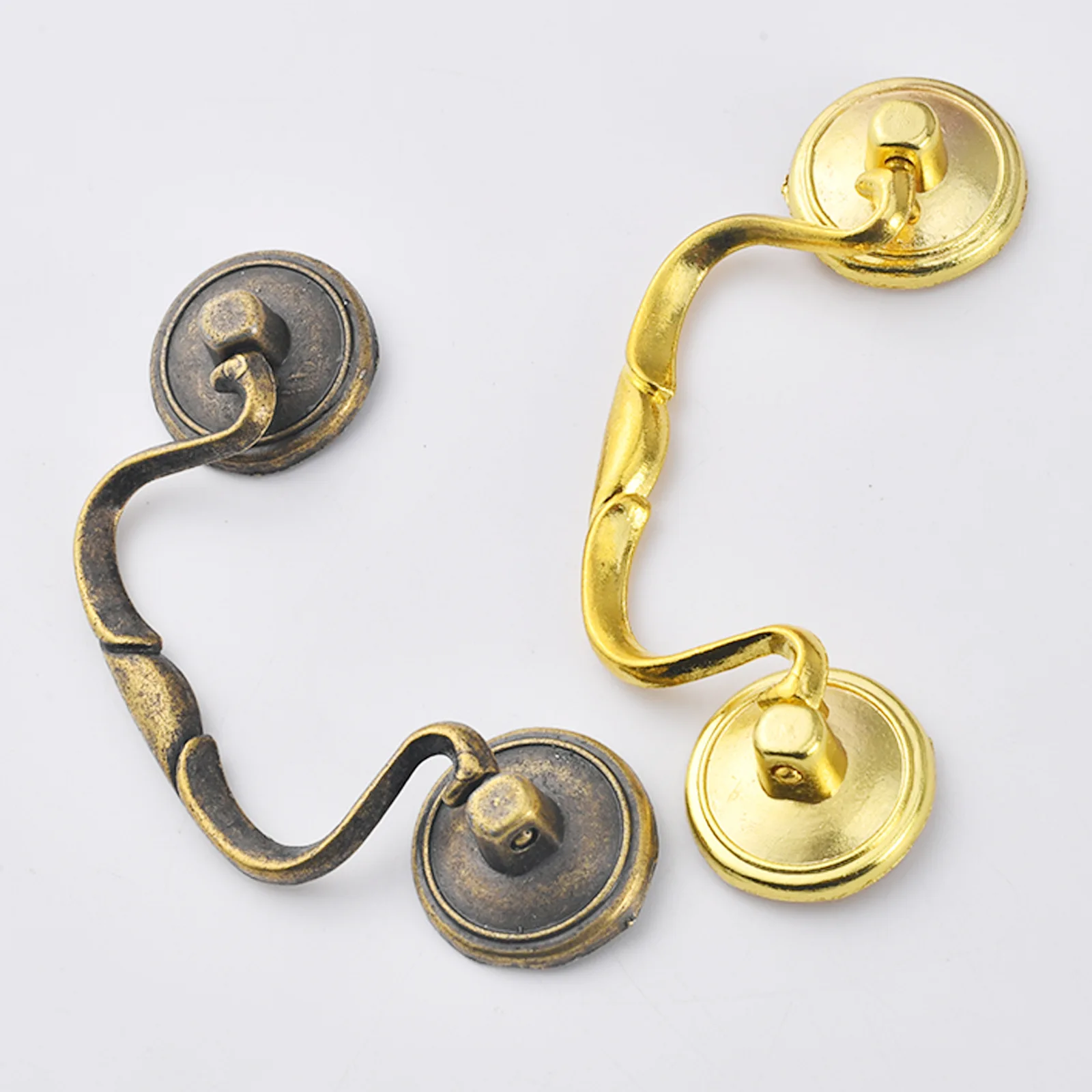 European simple antique handle cabinet door cabinet wardrobe door long handle pastoral drawer bronze hole distance 80mm