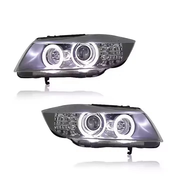 SJC For BMW 3 Series E90 Car Accessories 2005-2012 LED Headlights Upgrade Led Angel Eyes Plug And Play DRL With 320i 330i view 5