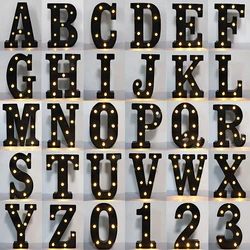 22cm Letters Led Light Black Alphabet Letter Number Night Light Christmas Decoration Supplies Room Home Decorations Accessories
