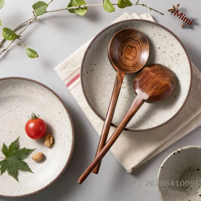 〔C〕Long Handle Ramen Wooden Spoon Home Large Soup Small Japanese Kitchen Cooking Tableware Soup Teaspoon Catering Tablespoons