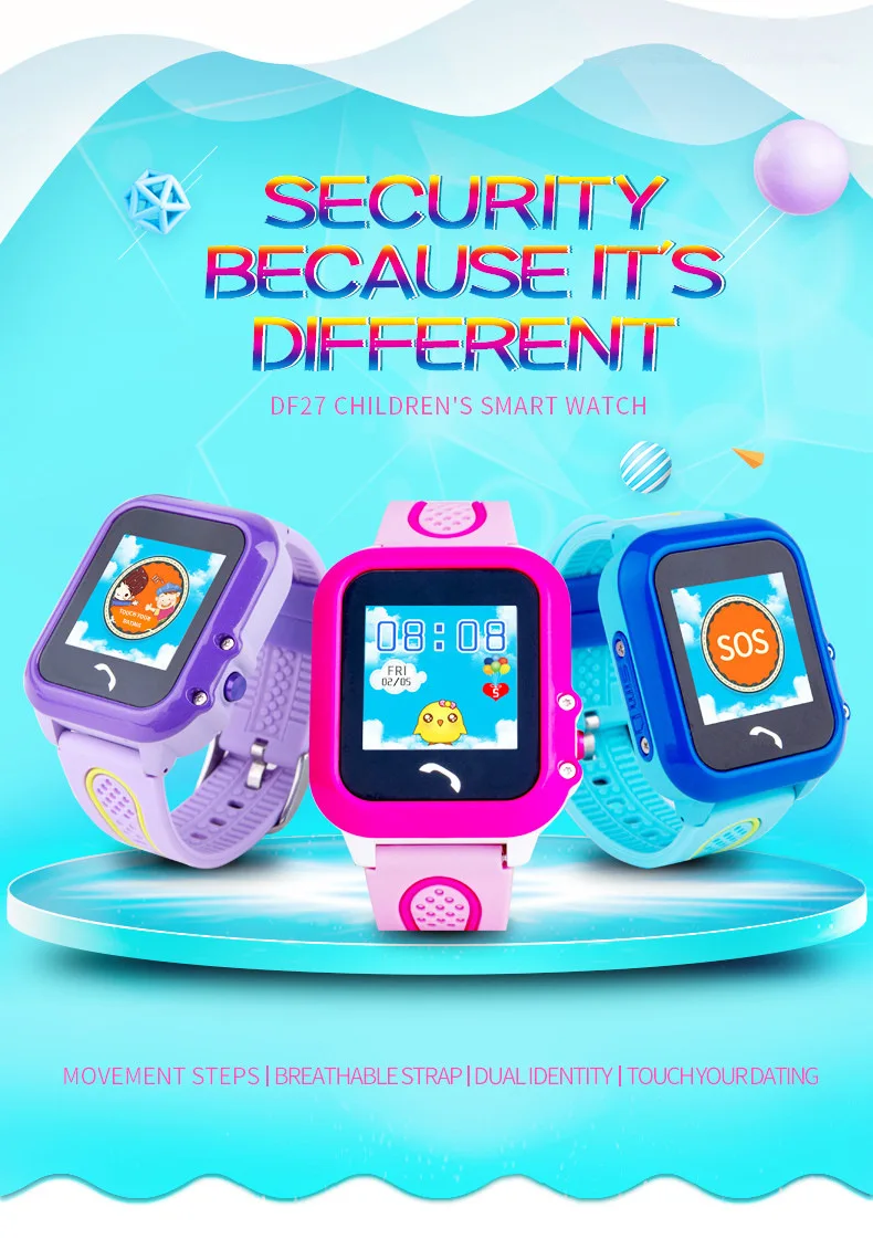 WY DF27 GPS Kids Watches Baby Smart Watch for Children SOS Call Location Finder Locator Tracker Anti Lost Monitor Smartwatch