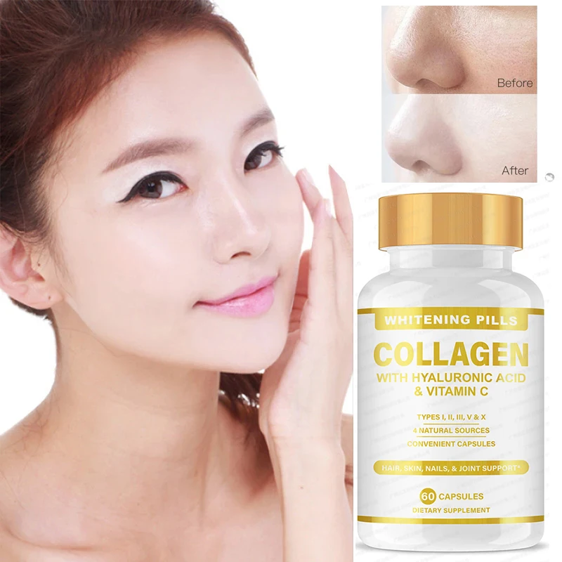 2 Pcs (glutathione Whitening Capsules+collagen Peptide Capsules) To Improve Skin Aging Anti-aging Remove Black Spot Health Food