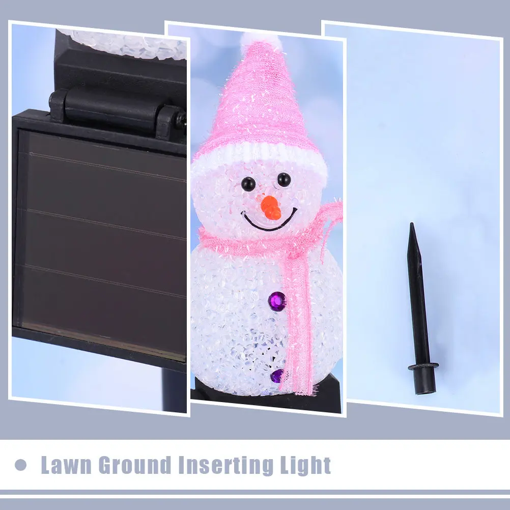 Solar Lawn Light Ground-inserting Lamp Outdoor Sidewalk Lights Snowman Shaped Scene Adornment
