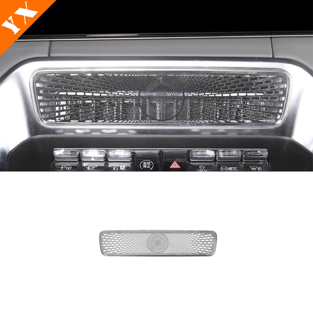 For Denza N9 2025 2026 accessories Stainless Black Car Central Air Conditioning Vent Cover,Car Central Decorative Air Vent Cover 3