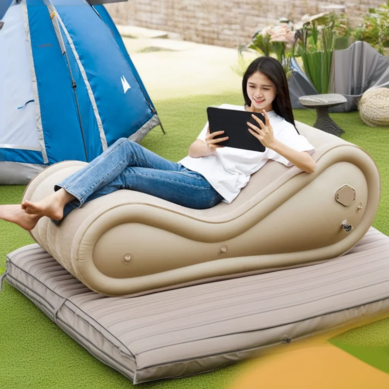 

One Click Inflatable Sofa Portable Outdoor Lounge Chair Home Air Bed Lounger Lazy Fun Air Sofa Comfortable Leisure Seat