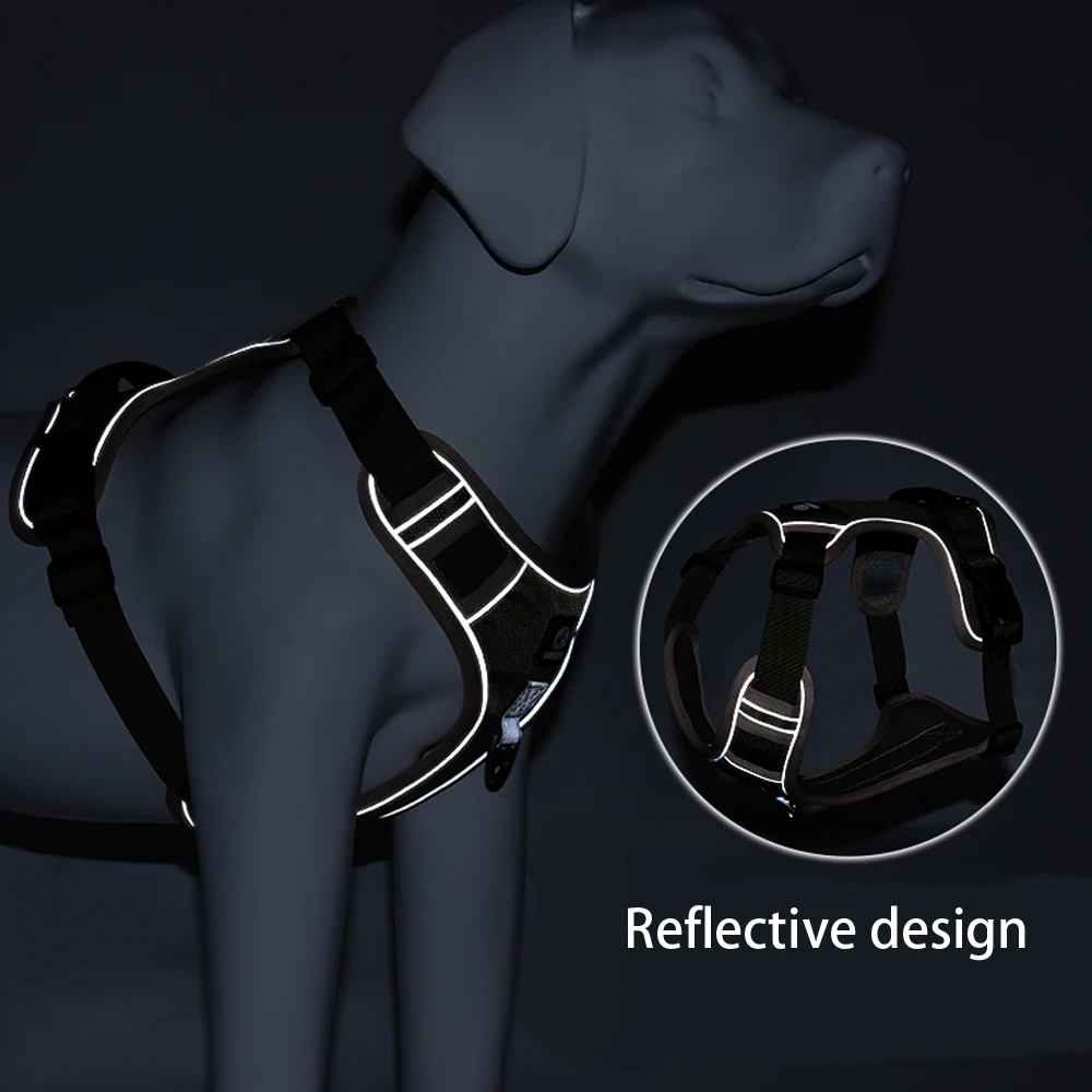 No Pull Dog Harness Reflective Durable Pet Harness Vest With Control Handle For Medium Large Dogs Walking Training Harnesses