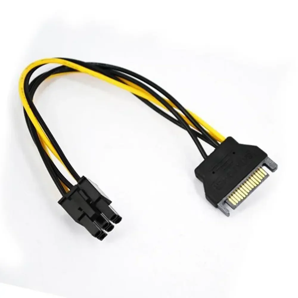 10 PCS/LOT SATA Power Cable 15 Pin To 6 Pin PCI EXPRESS PCI-E Sata Graphics Converter Adapter Video Card Power Cable cord