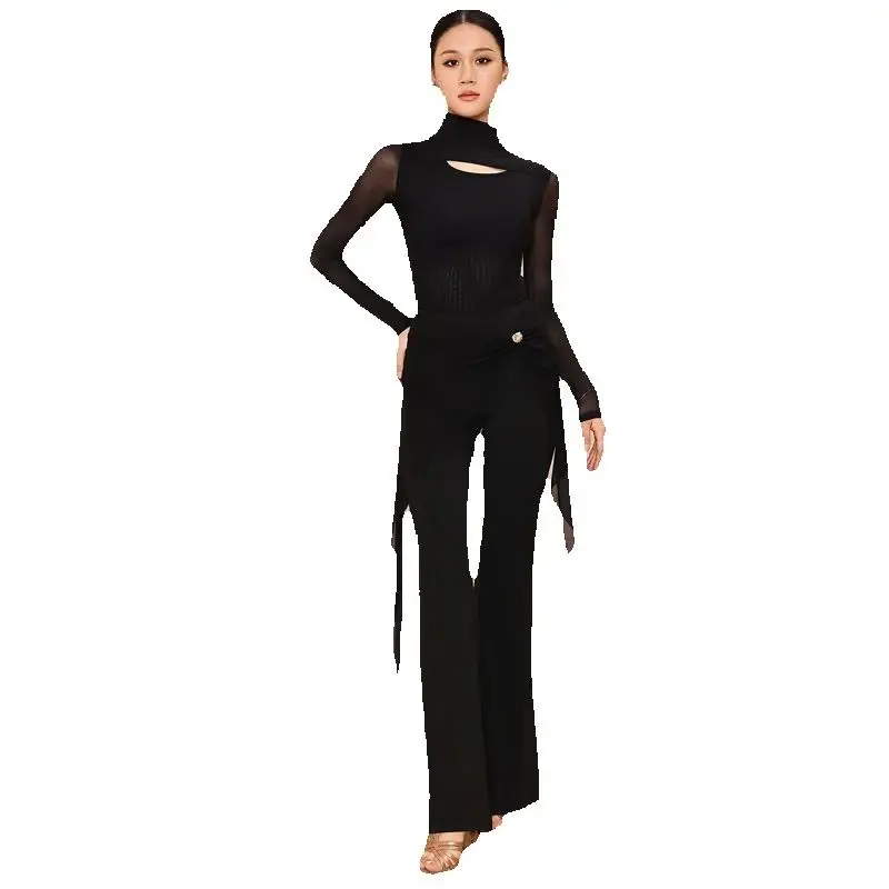 المرأة قاعة الرقص المنافسة السراويل الكبار الأسود اللاتينية الرقص تكدرت السراويل الإناث الفالس ملابس الرقص الحديثة DW11105 #6