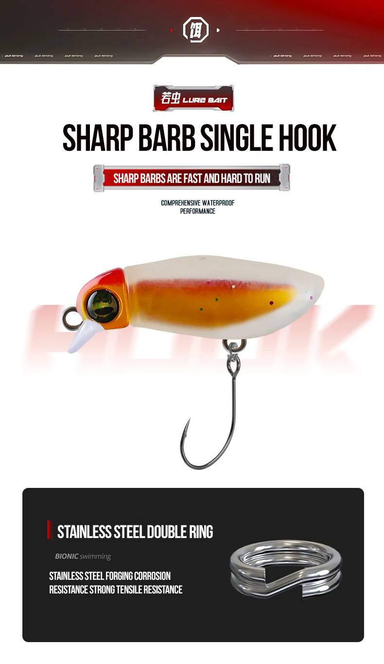 TAIYU Leuchtende Angelköder Micro Minnow Harte Köder 2,3 g Spinner Kunstköder Topwater Crankbait Tackle für Barschforelle – Detail 10
