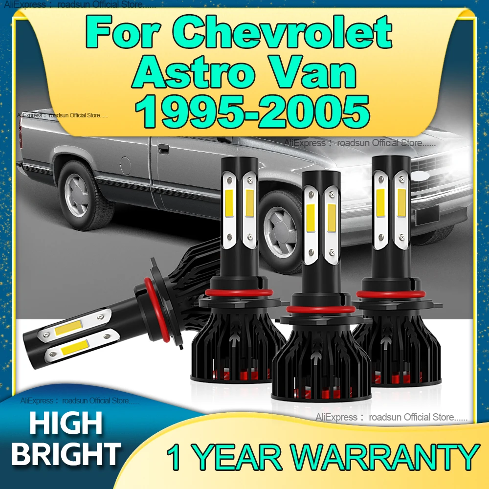 2/4Pcs LED Car Headlight Bulbs 30000LM HB3 HB4 Auto Lamp For Chevrolet Astro Van 1995 1998 1999 2000 2001 2002 2003 2004 2005