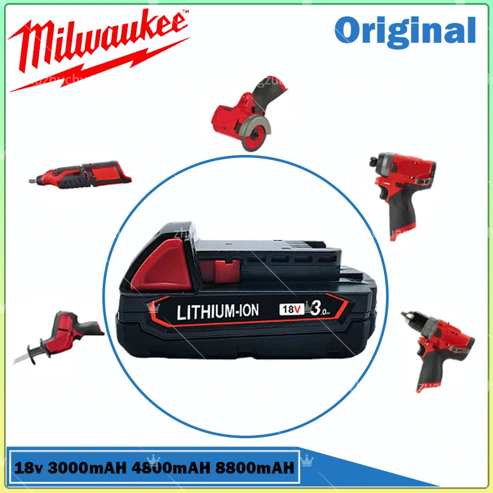 For Milwaukee Lithium 3.0 Ah 18V Extended Capacity Battery 48-11-1860 48-11-1815 48-11-1850 Cordless Power Tools Battery