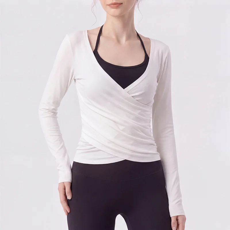 Premium Yoga Top Long Sleeve Women Autumn Workout Shirt Loose Casual Cover-Up Running Training Yoga Pilates Athletic Wear