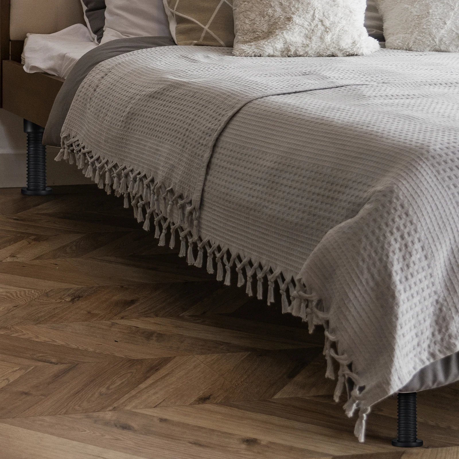 

4pcs Bed Support Legs Adjustable Height Replacement Durable Bed Frame Center Leg Support Furniture Leveling Feet Wear-Resistant