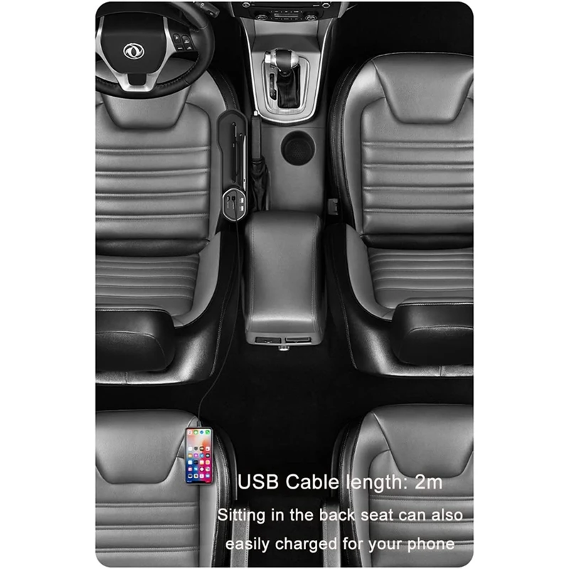 Car Seats Space Filler Organizer With Cup Holder,Front Car Seats Organizer With 2 USB Ports,Console Side Pocket (2 Pack)