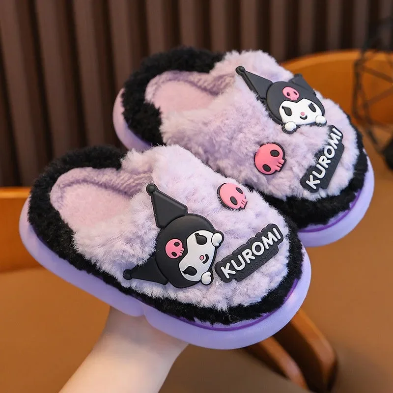 Kawaii Sanrio kuromi My melody cinnamoroll cute creative cartoon children\'s new home fashion versatile non-slip warm slippers