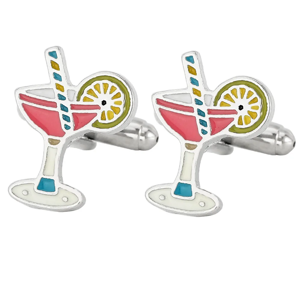 Creative Cocktail Ice Cream Cartoon Cufflinks Fun Enamel Painted Men's Sleeve Studs Casual Niche French Shirt Cufflinks