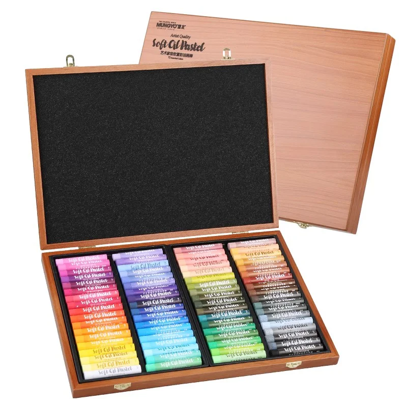 

Mungyo Master Grade Soft Oil Pastels Professional College Grade Oil Paint Stick 72 Colors Artist Soft Wooden Box Painting Sticks