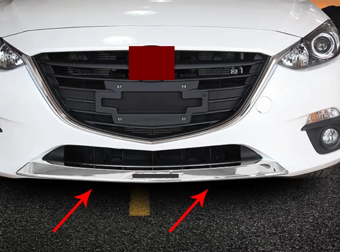 For Mazda 3 M3 Axela 2014 2015 2016 ABS Chrome Front Bumper Cover Trim ! Car Accessories Stickers