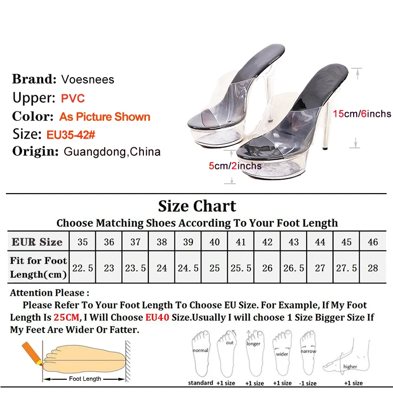 Ladies Clear Thin Heels Summer Slip-on Platform Sandals For Women's Slides Transparent Stiletto Slippers Nightclub Dance Shoes