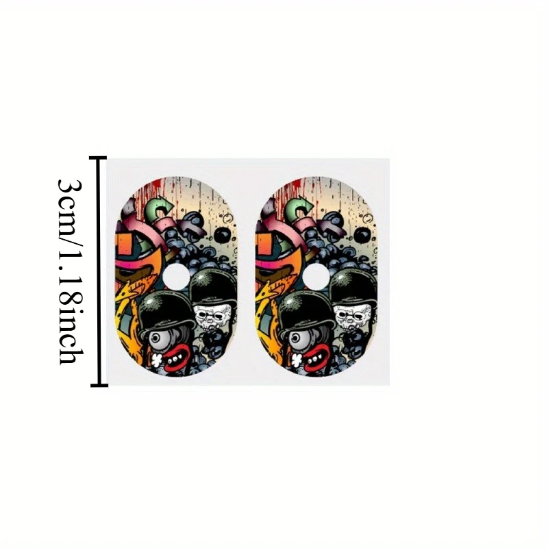 2Pcs/Set Graffiti Bike Valve Stickers, Waterproof Wear-resistant Vinyl Decals for Mountain & Road Bikes