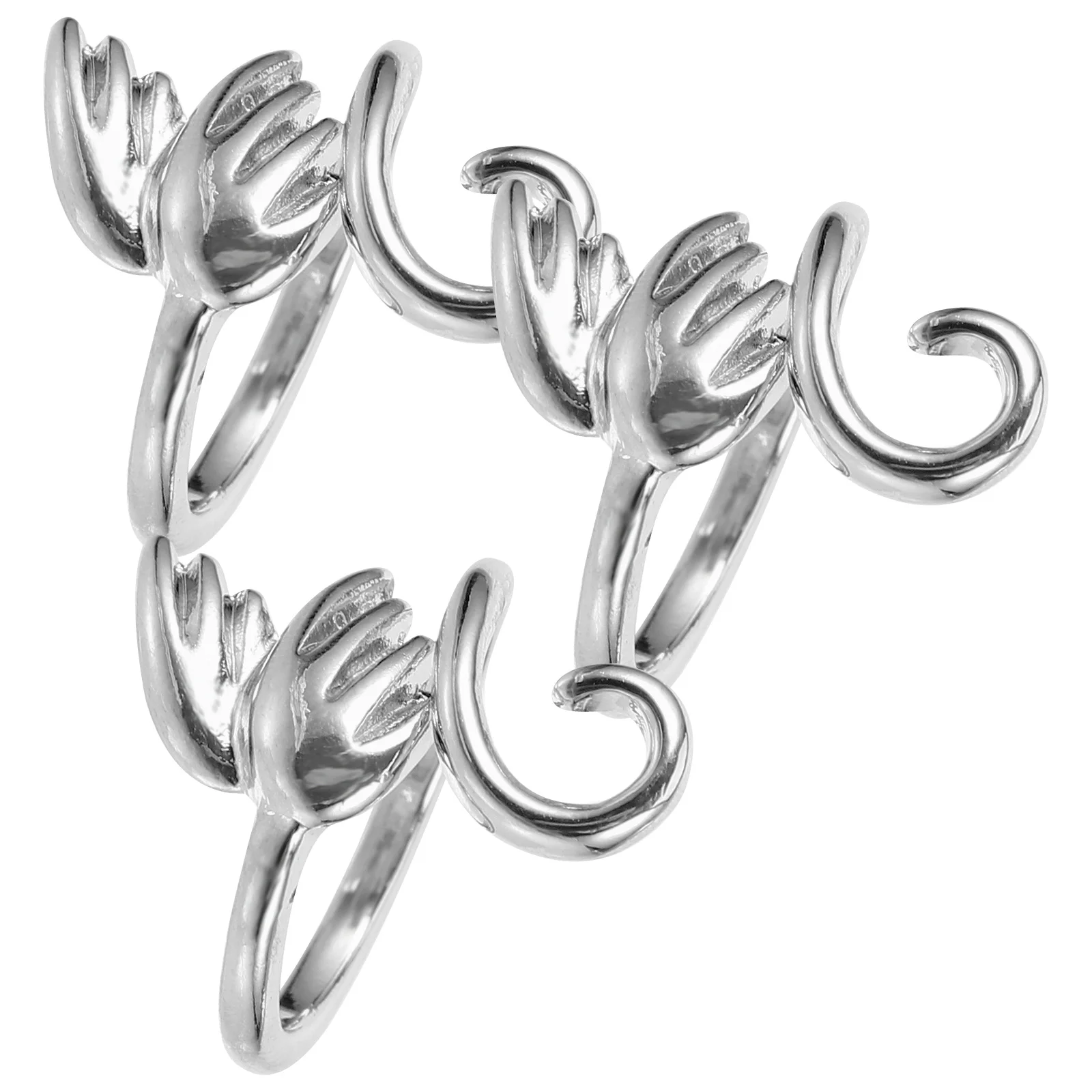 

3 Pcs Crochet Ring for Finger Knitting Alloy Yarn Guide Winder Tool Adjustable Braided Rings Long Use Smooth Projects